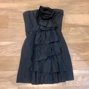BCBG black ruffle cocktail dress